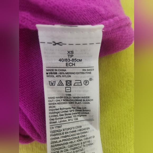 Banana Republic Italian Merino Blend SWEATERS Pink and Yellow - Picture 8 of 10